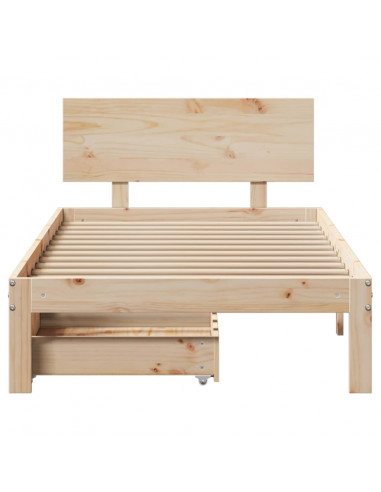 Giroletto con Cassetti 90x190 cm in Legno Massello di Pino