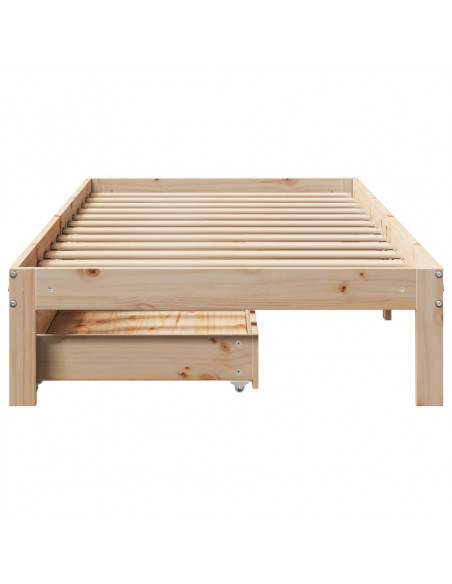 Giroletto con Cassetti 90x200 cm in Legno Massello di Pino