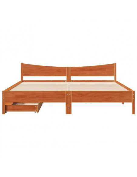 Giroletto con Cassetti Marrone Cera 200x200 cm Massello Pino
