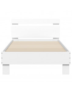 Giroletto con Testiera e LED Bianco 90x190 cm 2