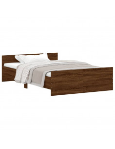 Giroletto con Testiera e Pediera Rovere Marrone 120x200 cm 2