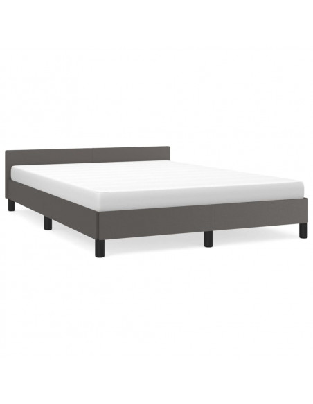 Giroletto con Testiera Grigio 140x200 cm in Similpelle