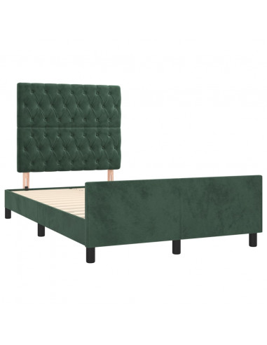 Giroletto con Testiera Verde Scuro 120x190 cm in Velluto