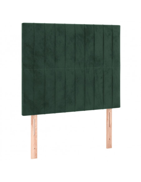 Giroletto con Testiera Verde Scuro 80x200 cm in Velluto