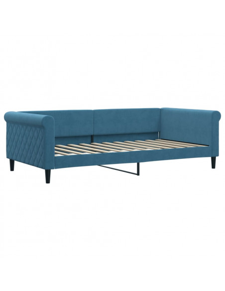 Letto da Giorno Blu 100x200 cm in Velluto