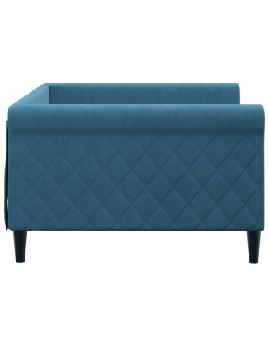 Letto da Giorno Blu 100x200 cm in Velluto