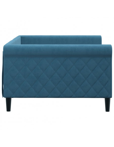 Letto da Giorno Blu 100x200 cm in Velluto