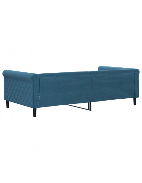 Letto da Giorno Blu 100x200 cm in Velluto