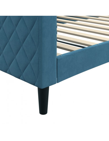 Letto da Giorno Blu 100x200 cm in Velluto