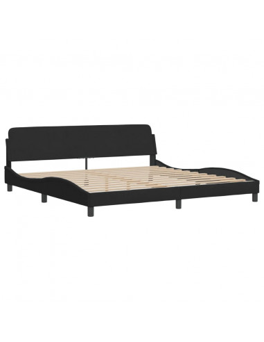 Letto con Materasso Nero 200x200 cm in Velluto