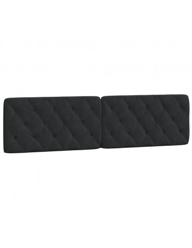 Letto con Materasso Nero 200x200 cm in Velluto