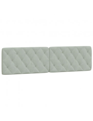 Letto con Materasso Grigio Chiaro 200x200cm Velluto