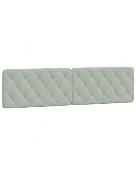 Letto con Materasso Grigio Chiaro 200x200cm Velluto