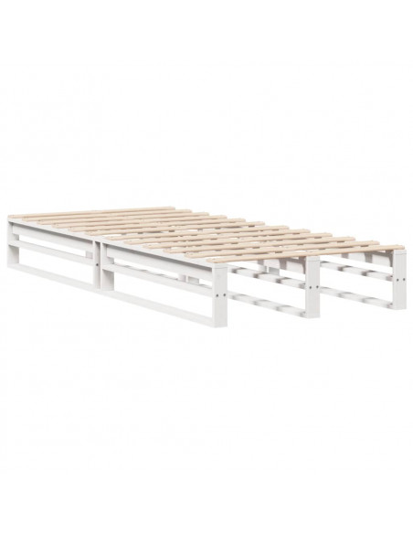 Giroletto senza Materasso Bianco 100x200 cm Legno Massello Pino