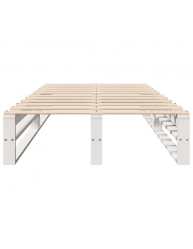 Giroletto senza Materasso Bianco 100x200 cm Legno Massello Pino