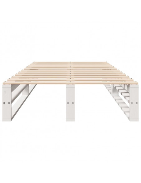 Giroletto senza Materasso Bianco 100x200 cm Legno Massello Pino