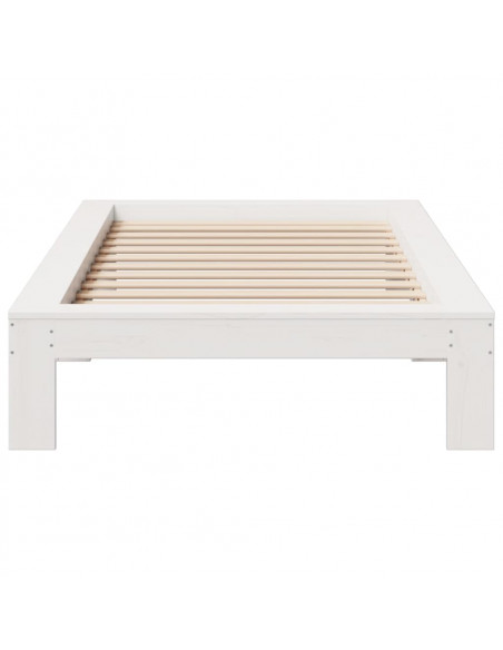 Giroletto senza Materasso Bianco 100x200 cm Legno Massello Pino