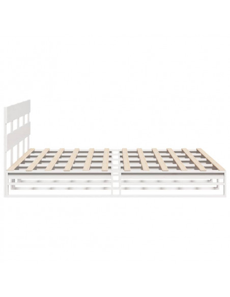 Giroletto senza Materasso Bianco 200x200 cm Legno Massello Pino