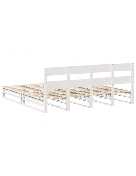 Giroletto senza Materasso Bianco 200x200 cm Legno Massello Pino