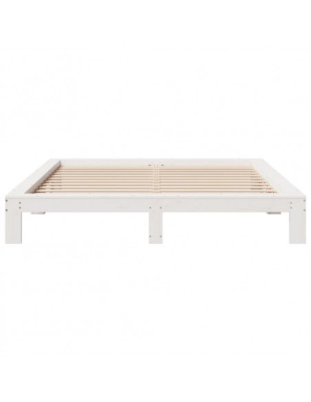 Giroletto senza Materasso Bianco 200x200 cm Legno Massello Pino
