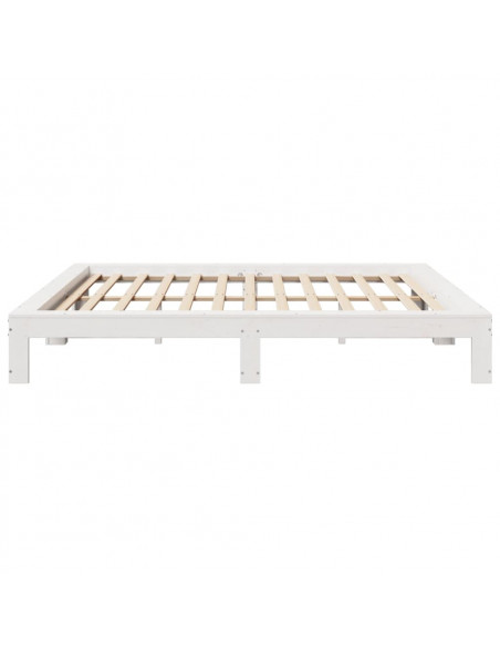 Giroletto senza Materasso Bianco 200x200 cm Legno Massello Pino