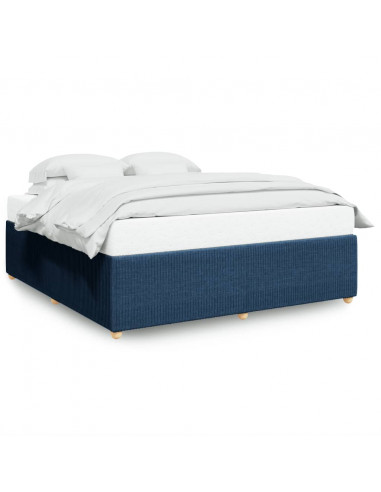 Giroletto senza Materasso Blu 200x200 cm in Tessuto