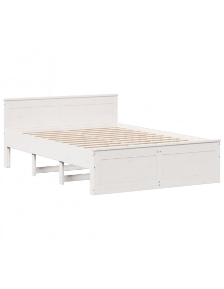 Giroletto senza Materasso con Testata Bianco 140x190 cm Pino