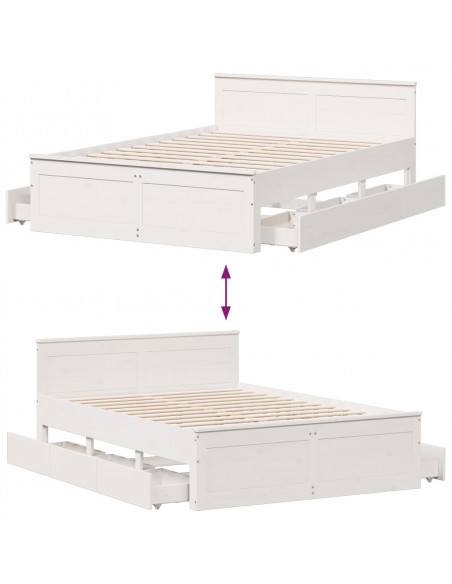 Giroletto senza Materasso con Testata Bianco 150x200 cm Pino