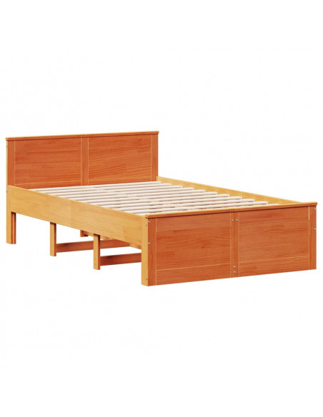 Giroletto senza Materasso con Testata Marrone Cera 120x190 Pino