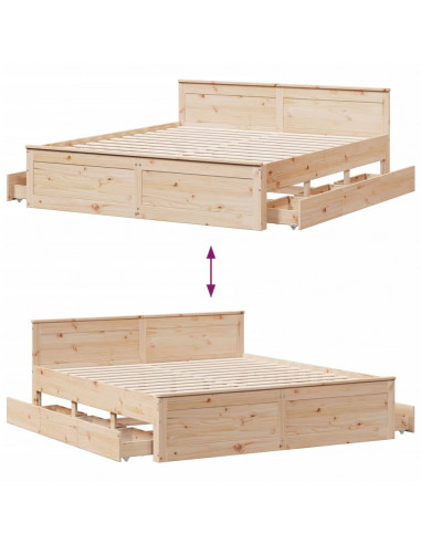 Giroletto senza Materasso con Testiera 180x200 cm Massello Pino
