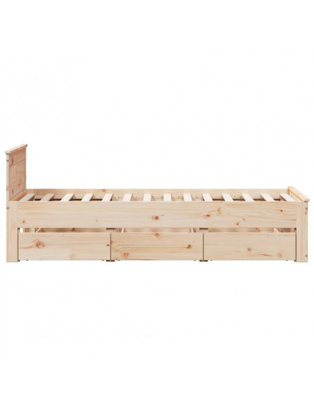 Giroletto senza Materasso con Testiera 75x190 cm Massello Pino
