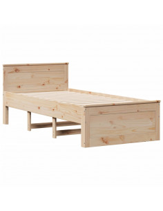 Giroletto senza Materasso con Testiera 90x200 cm Massello Pino 2