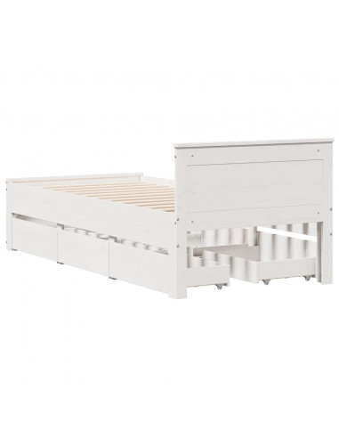 Giroletto senza Materasso con Testiera Bianco 75x190 cm Pino