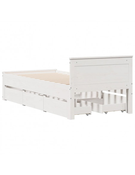 Giroletto senza Materasso con Testiera Bianco 75x190 cm Pino