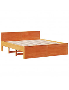 Giroletto senza Materasso con Testiera Marrone Cera 180x200Pino 2