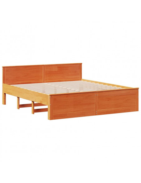 Giroletto senza Materasso con Testiera Marrone Cera 180x200Pino
