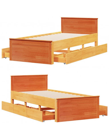 Giroletto senza Materasso con Testiera Rovere Marrone 100x200cm