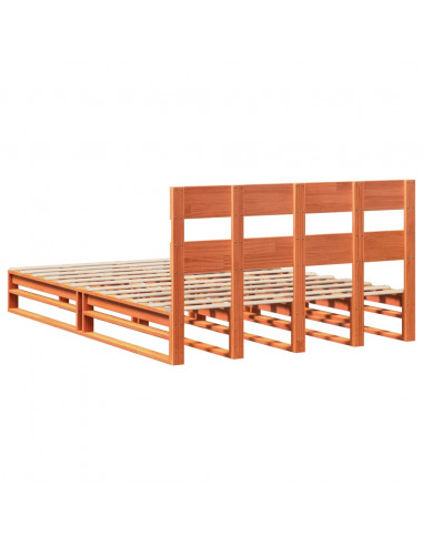 Giroletto senza Materasso Marrone Cera 140x200cm Massello Pino