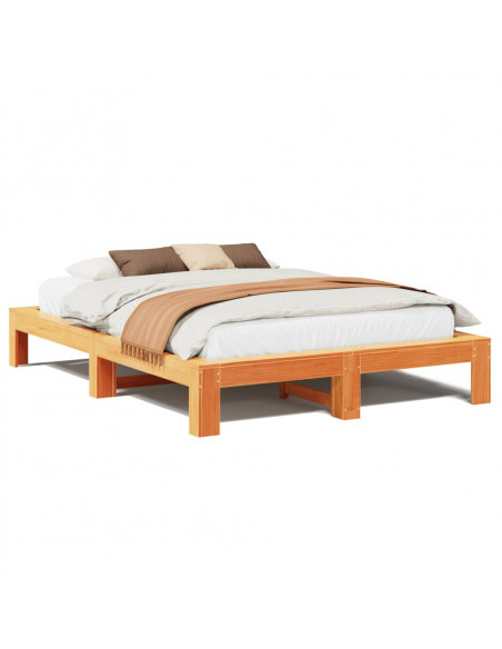 Giroletto senza Materasso Marrone Cera 140x200cm Massello Pino