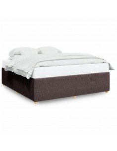 Giroletto senza Materasso Marrone Scuro 200x200 cm in Tessuto 2