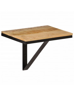 Mensola da Parete 40x30x32 cm in Legno Massello Mango e Ferro