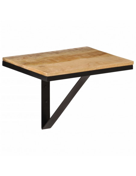 Mensola da Parete 40x30x32 cm in Legno Massello Mango e Ferro