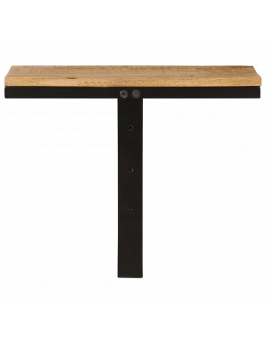 Mensola da Parete 40x30x32 cm in Legno Massello Mango e Ferro