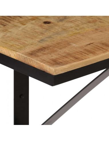 Mensola da Parete 40x30x32 cm in Legno Massello Mango e Ferro