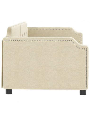Letto da Giorno Crema 90x200 cm in Tessuto