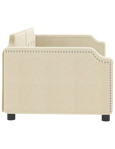 Letto da Giorno Crema 90x200 cm in Tessuto