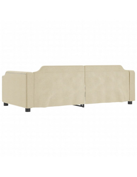 Letto da Giorno Crema 90x200 cm in Tessuto