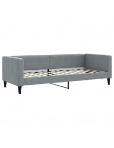 Letto da Giorno Grigio Chiaro 80x200 cm in Tessuto 2