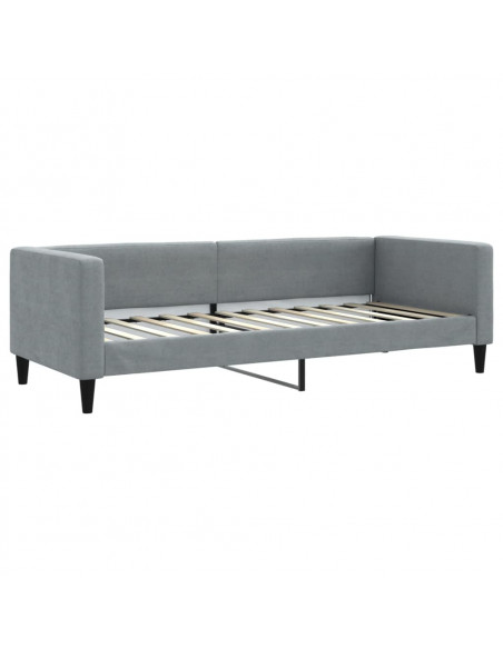 Letto da Giorno Grigio Chiaro 80x200 cm in Tessuto