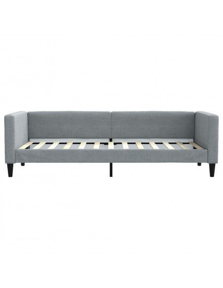 Letto da Giorno Grigio Chiaro 80x200 cm in Tessuto